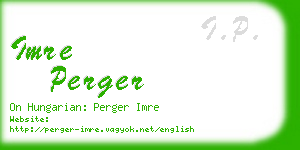 imre perger business card